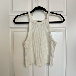 Cropped White Tank - Forever 21 size large